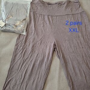 Maternity Lounge Capris in Gray — XXL, 2-Pack